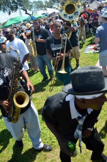 Stooges Brass Band second line at 2013 New Orleans Earth Day Festival